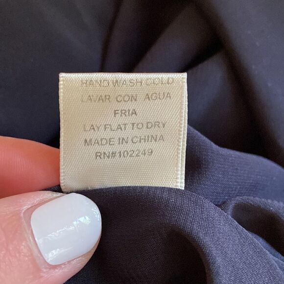 Altar'd State Navy Blue & White Polka Dot Lace Neckline A-Line Mini Dress Size S - Picture 8 of 8